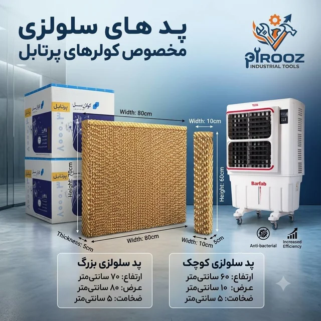 خرید پد سلولزی مخصوص کولر پرتابل (ضخامت ۵ سانتی‌متر)